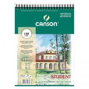 Blok rysunkowy Canson Student na spirali A5/30/150g